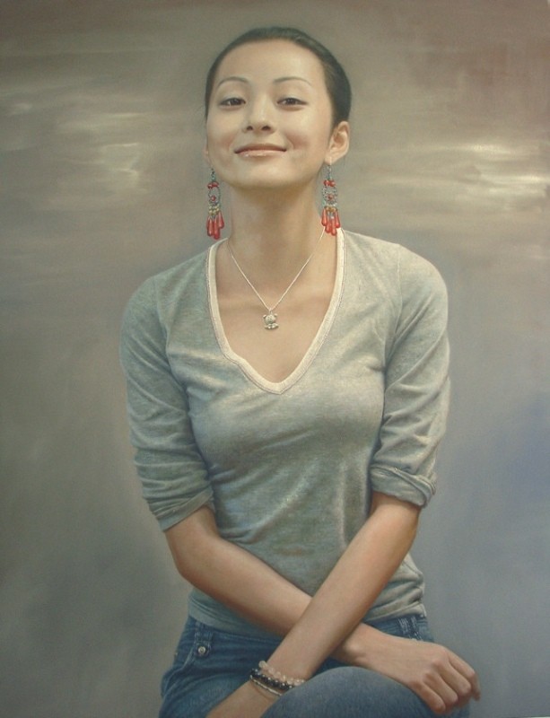 石建都油画人物作品欣赏