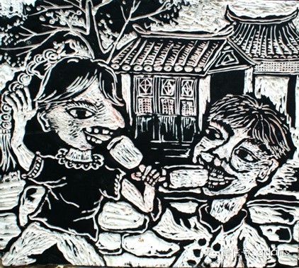 简谱纸版画_吹塑纸版画(2)