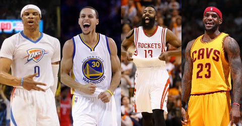 MVP之战:哈登库里二人转 詹皇威少恐陪跑