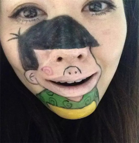 <em>妹纸玩卡通</em><em>唇艺</em>画,逗B又可爱!_新浪悦读_手