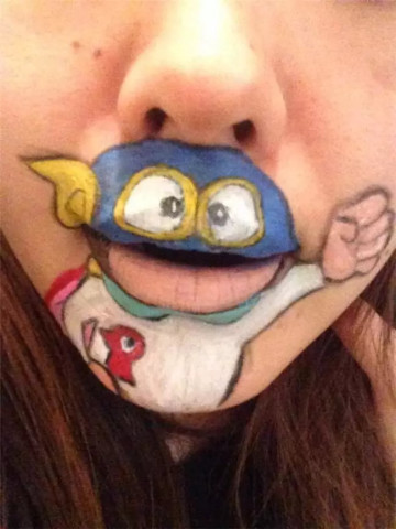 <em>妹纸玩卡通</em><em>唇艺</em>画,逗B又可爱!_新浪悦读_手