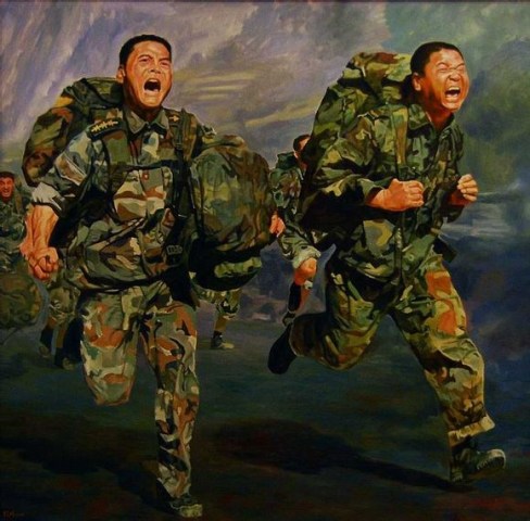军旅画家笔下的90张现代部队油画