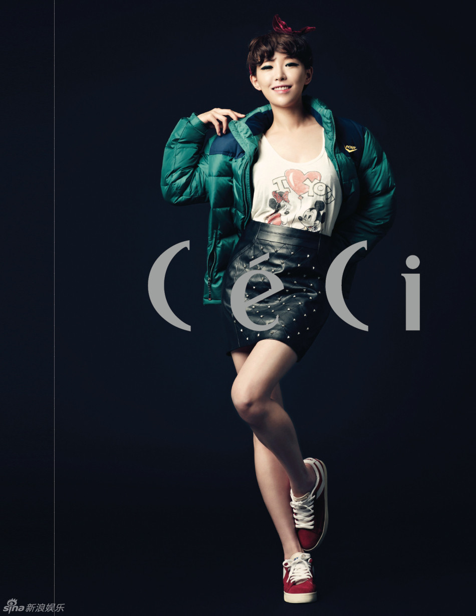 韩团brown eyed girls成员佳仁拍俏丽冬装写真