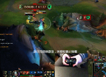 LOL玩家用手柄玩蛮王自嗨：结果队友投降了！