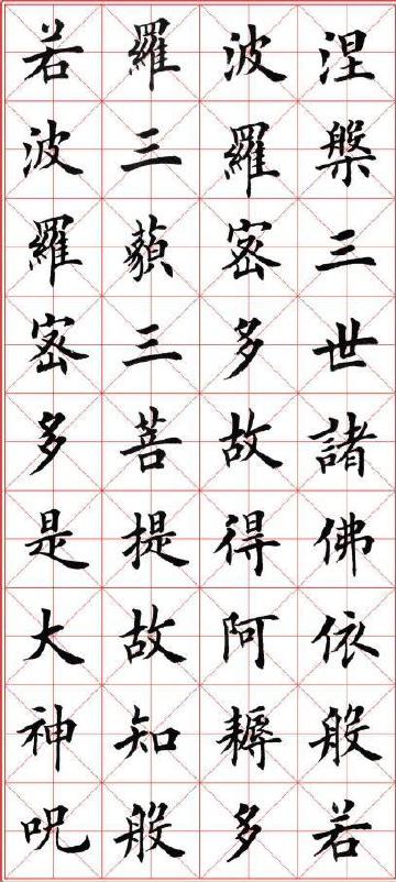 田英章毛笔书法作品,欧体楷书:般若波罗蜜多心经
