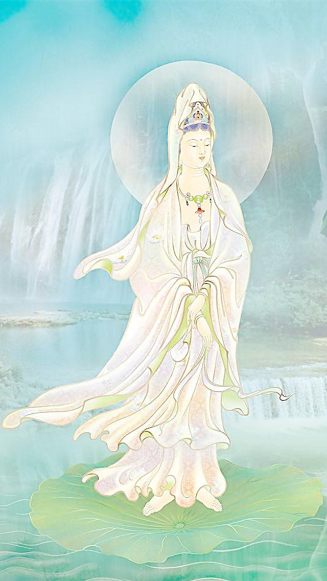 正所谓:  观音菩萨妙难酬,清净庄严累劫修, 浩浩红莲安足下,弯弯秋月