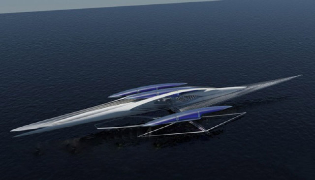 fresnel水翼三体概念艇